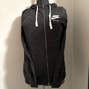 Nike Large Grey/White Zip Up Thin Layer Hoodie